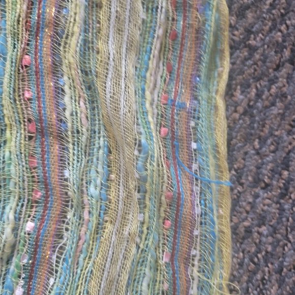 Lightweight Chartreuse Yellow Metallic Scarf - Picture 10 of 10